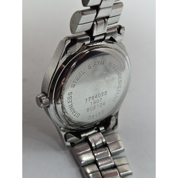 Womens Dugena WR 50 1907 Blue Sunburst Dial Silver Tone Quartz Watch New Battery main image 5